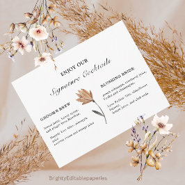 Fantasy Flower Signature Drinken Teken Sjabloon