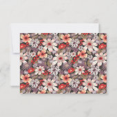 Fantasy Flower - Wedding RSVP card Kaartje (Achterkant)