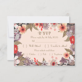 Fantasy Flower - Wedding RSVP card Kaartje