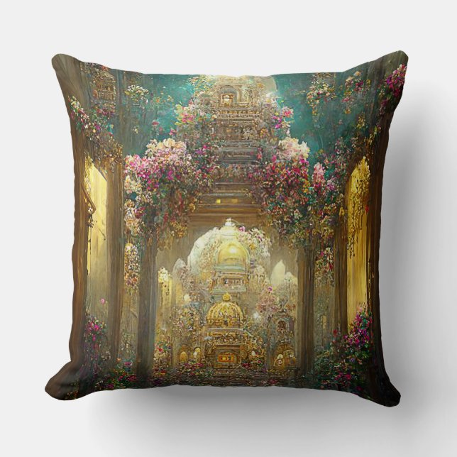 Fantasy Flowers Church - Kussen (Voorkant)