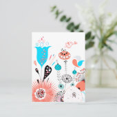 Fantasy Flowers en Birdie Briefkaart (Staand voorkant)