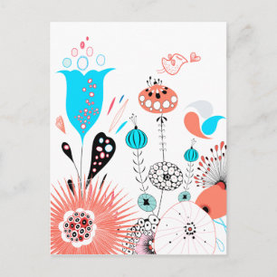 Fantasy Flowers en Birdie Briefkaart