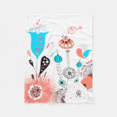 Fantasy Flowers en Birdie Fleece Deken (Voorkant)