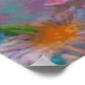 Fantasy Flowers gekleurd in roze en turquoise Poster (Hoek)