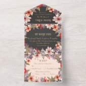 Fantasy Flowers - Huwelijksuitnodiging all-in-one All In One Uitnodiging (Binnen)