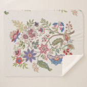 Fantasy flowers in retro, vinto, jasme, jinoban sherpa deken (Voorkant (horizontaal))