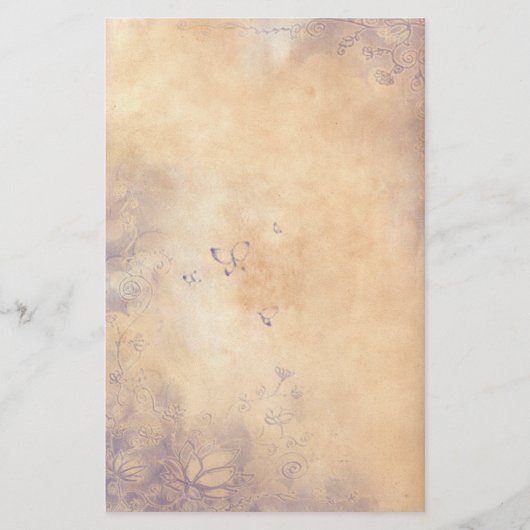 Fantasy Flowers - Paars Briefpapier (Voorkant)