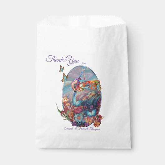 Fantasy Flowers uiten de vreugde van de natuur. Bedankzakje (Voorkant)