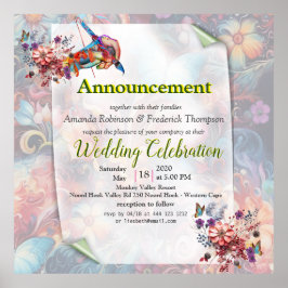 Fantasy Flowers uiten de vreugde van de natuur. Poster