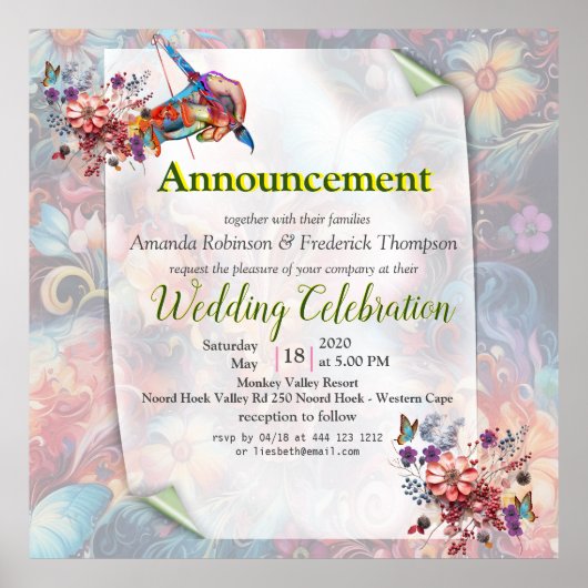 Fantasy Flowers uiten de vreugde van de natuur. Poster (Voorkant)