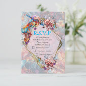 Fantasy Flowers uiten de vreugde van de natuur. RSVP Kaartje (Staand voorkant)