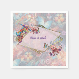 Fantasy Flowers uiten de vreugde van de natuur. Servet