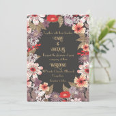 Fantasy Flowers - Uitnodiging voor de bruiloft (Staand voorkant)