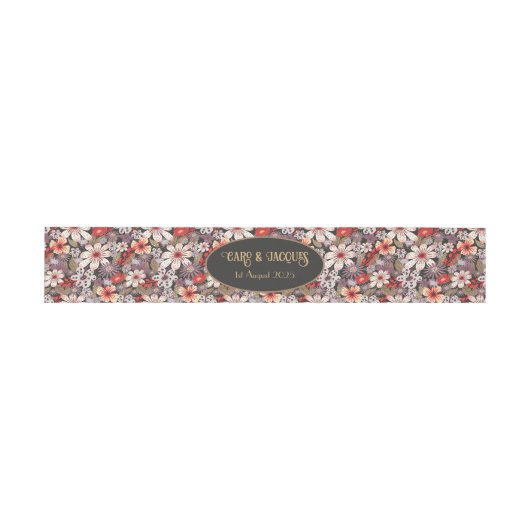 Fantasy Flowers - Wedding belly band Uitnodigingen Wikkel (Vlak)