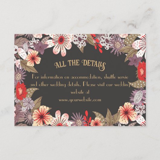 Fantasy Flowers - wedding enclosure card Informatiekaartje (Voorkant)
