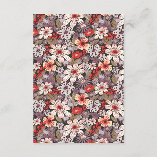 Fantasy Flowers - wedding enclosure card vertical Informatiekaartje (Achterkant)