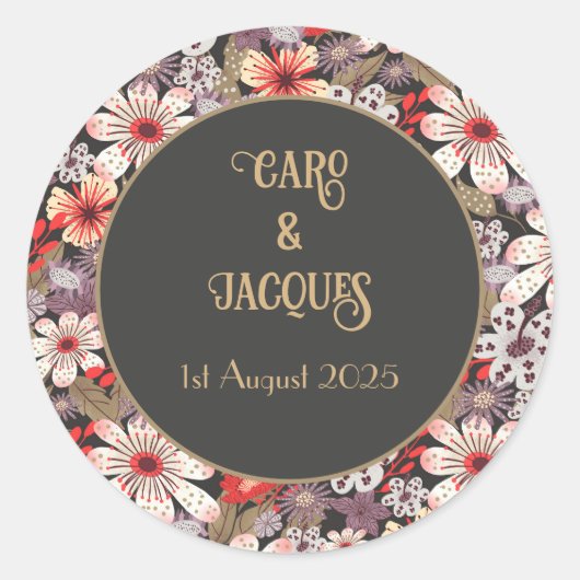 Fantasy Flowers - wedding invitaion sticker (Voorkant)