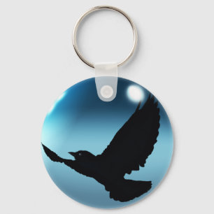 Fantasy Flying Crow & Orb Sleutelhanger of Rits-pu
