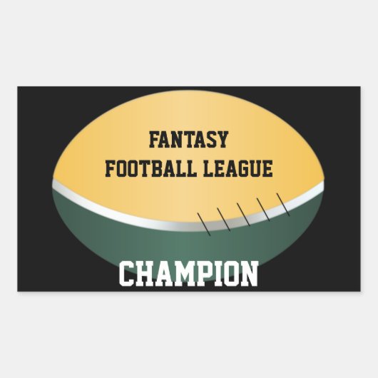 Fantasy Football Champ (aanpasbaar) Rechthoekige Sticker (Voorkant)
