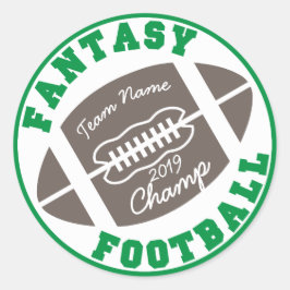 Fantasy Football Champ Ronde Sticker