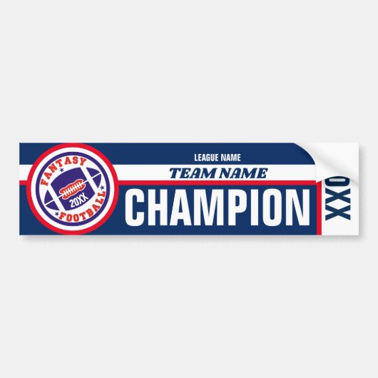 Fantasy Football Champion Banner Bumpersticker (Voorkant)