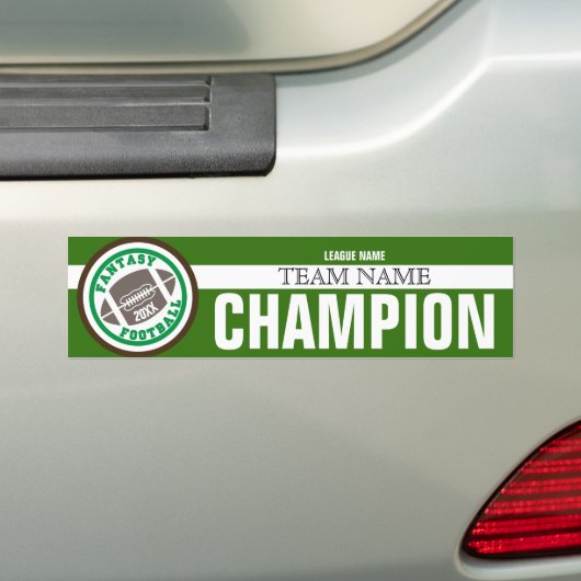 Fantasy Football Champion Banner Bumpersticker (Op auto)