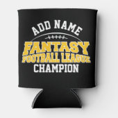 Fantasy Football Champion - Black and Yellow Gold Blikjeskoeler (Voorkant)