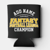 Fantasy Football Champion - Black and Yellow Gold Blikjeskoeler (Achterkant)