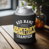 Fantasy Football Champion - Black and Yellow Gold Blikjeskoeler