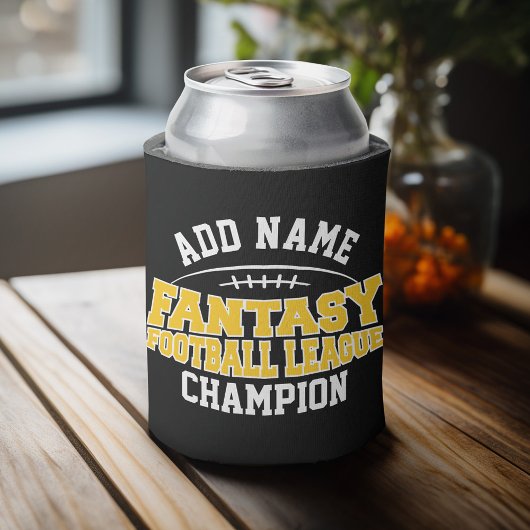 Fantasy Football Champion - Black and Yellow Gold Blikjeskoeler