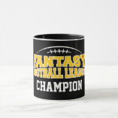 Fantasy Football Champion - Black and Yellow Gold Mok (Midden)
