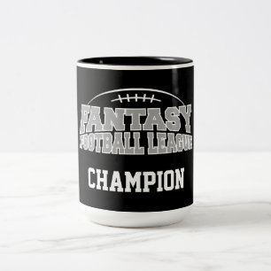 Fantasy Football Champion - Black en Silver Grey Tweekleurige Koffiemok