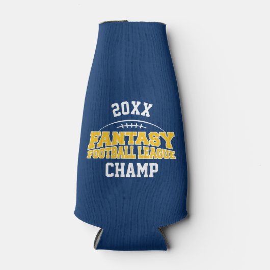 Fantasy Football Champion - Blauw en geel Flesjeskoeler (Voorkant)