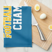 Fantasy Football Champion - Blue and Yellow Gold Theedoek (Quarter Fold)