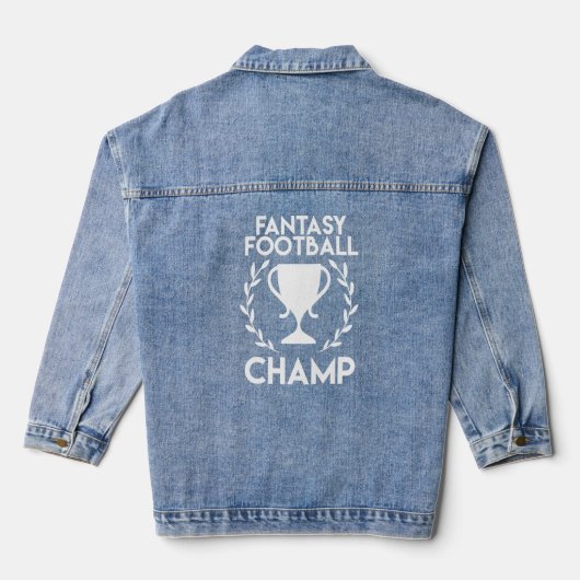 Fantasy Football Champion Cool Best League Team Gi Denim Jacket (Achterkant)
