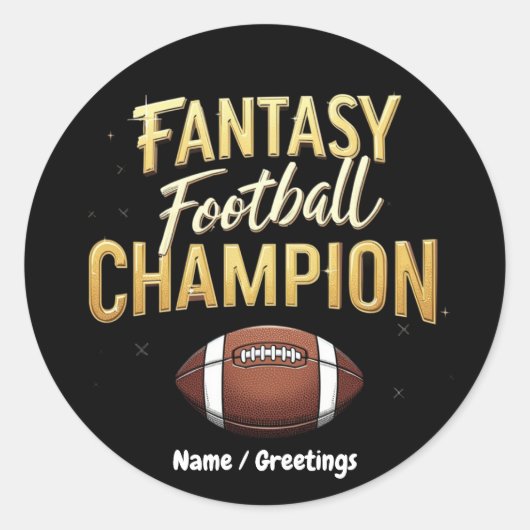 Fantasy Football Champion domineert als een prof Ronde Sticker (Voorkant)