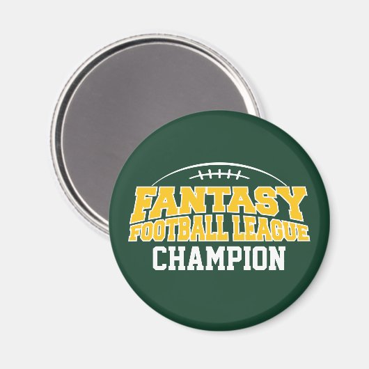 Fantasy Football Champion - Groen en Geel Goud Magneet (Voorkant / Achterkant)