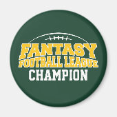 Fantasy Football Champion - Groen en Geel Goud Magneet (Voorkant)