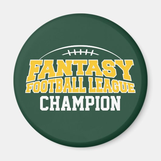 Fantasy Football Champion - Groen en Geel Goud Magneet (Voorkant)
