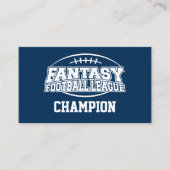Fantasy Football Champion - Navy en White Visitekaartje (Voorkant)