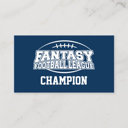 Fantasy Football Champion - Navy en White Visitekaartje (Voorkant)