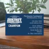 Fantasy Football Champion - Navy en White Visitekaartje