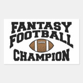 Fantasy Football Champion Rechthoekige Sticker (Voorkant)