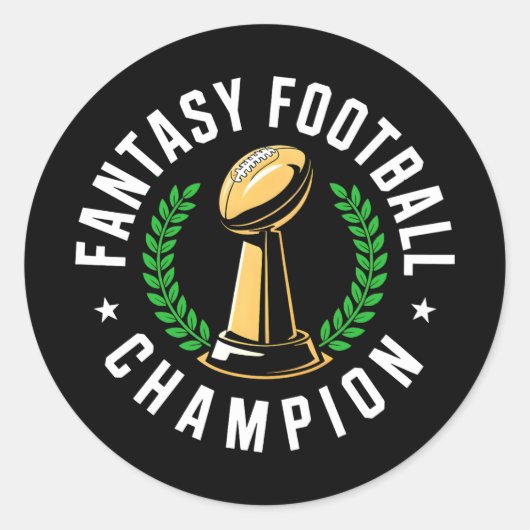 Fantasy Football Champion Ronde Sticker (Voorkant)