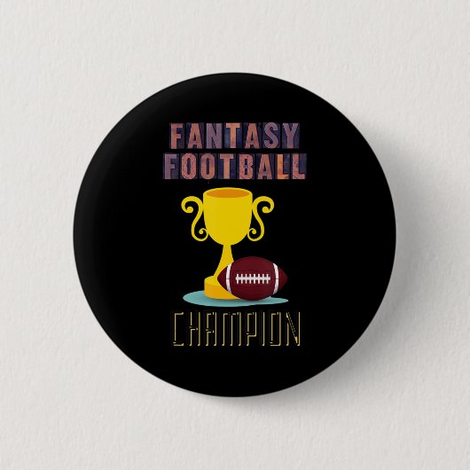 Fantasy Football Champion Trophy Winner Ronde Button 5,7 Cm (Voorkant)