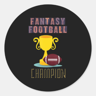 Fantasy Football Champion Trophy Winner Ronde Sticker