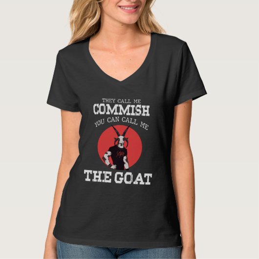 Fantasy Football Commissioner   Draft Goat Commish T-shirt (Voorkant)