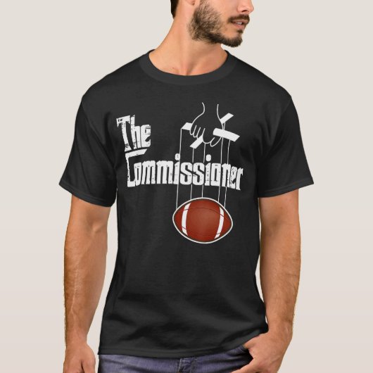 Fantasy Football Commissioner Draft Party Commish T-shirt (Voorkant)