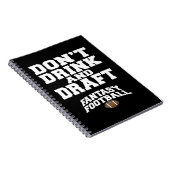 Fantasy Football Dont Drink en Draft Notitieboek (Rechterzijde)