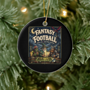 Fantasy Football, Draak Tovenaar Fantasy Vintage Keramisch Ornament